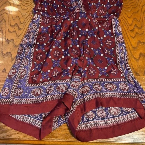 Sandro Paris Dilone Wrap-effect Printed Voile Short Romper Sz 38 or US 6